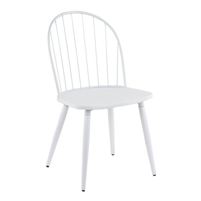LumiSource Riley High Back Chair, Set of 2, White/White Wood