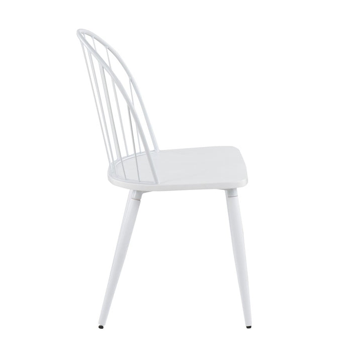 LumiSource Riley High Back Chair, Set of 2, White/White Wood