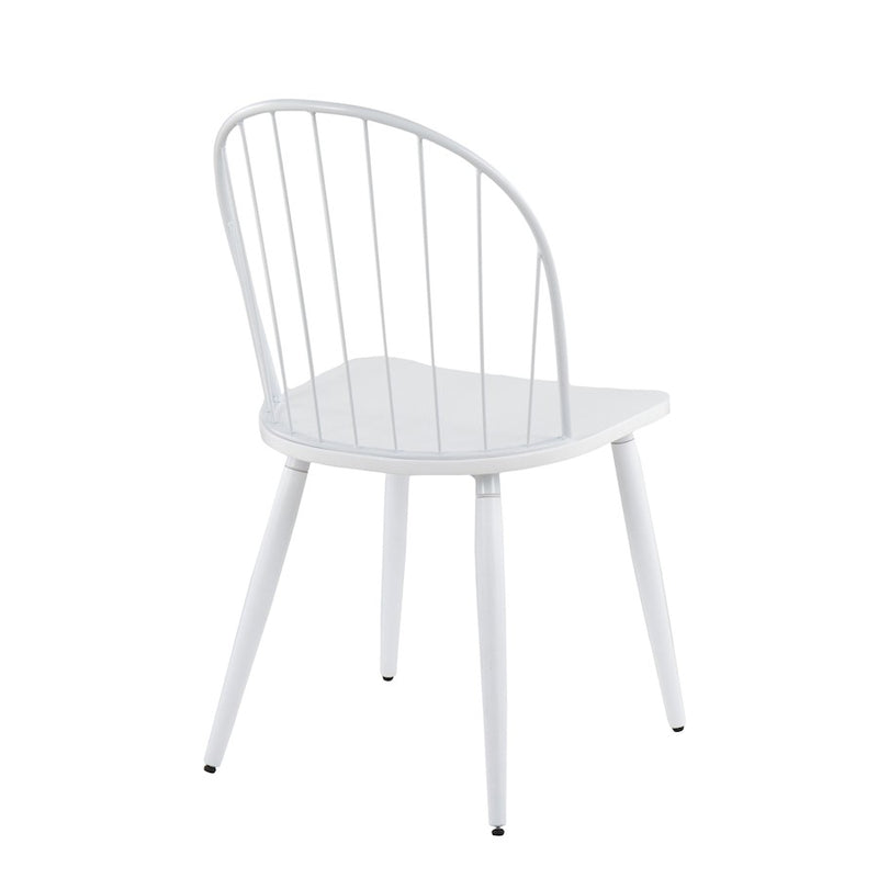 LumiSource Riley High Back Chair, Set of 2, White/White Wood