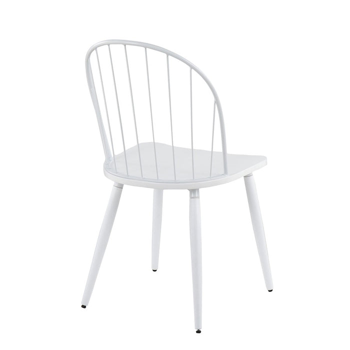 LumiSource Riley High Back Chair, Set of 2, White/White Wood