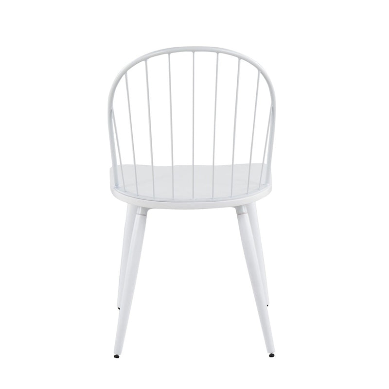 LumiSource Riley High Back Chair, Set of 2, White/White Wood