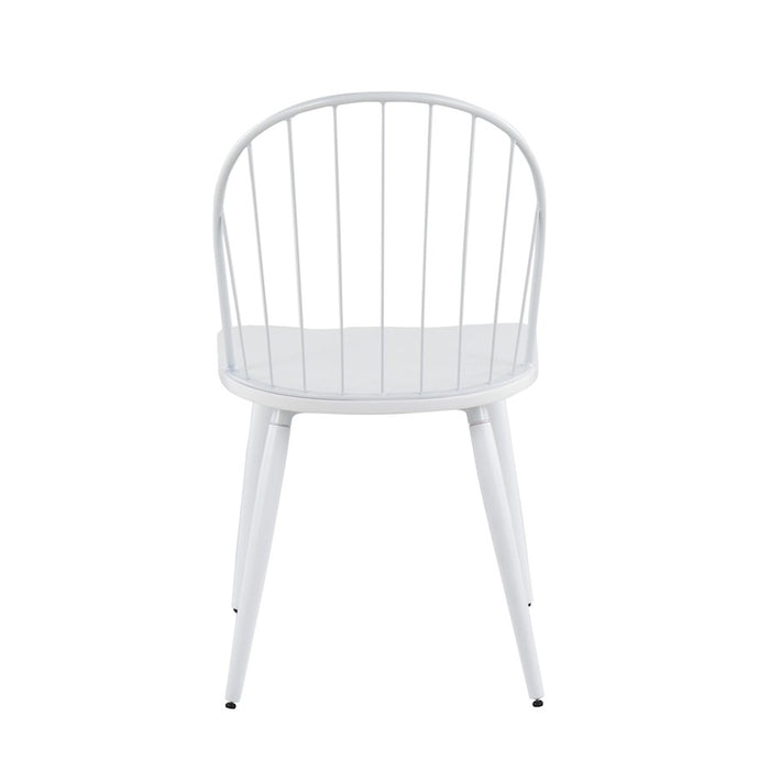 LumiSource Riley High Back Chair, Set of 2, White/White Wood
