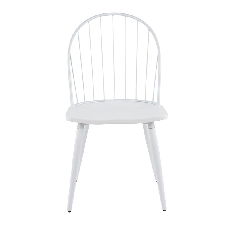 LumiSource Riley High Back Chair, Set of 2, White/White Wood