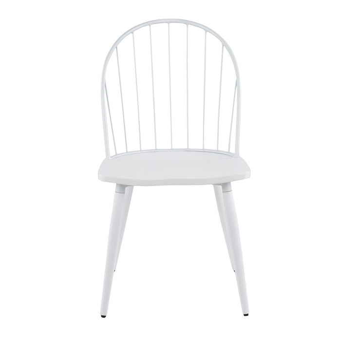 LumiSource Riley High Back Chair, Set of 2, White/White Wood