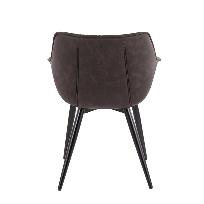 LumiSource Rouche Chair, Set of 2, Black/Black Cowboy Fabric