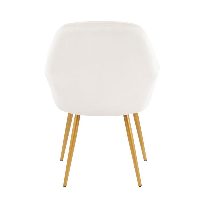 LumiSource Shelton Chair in Gold Steel/Cream Velvet