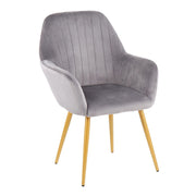 LumiSource Shelton Chair in Gold Steel/Silver Velvet - CH-SHELTONAUVSV