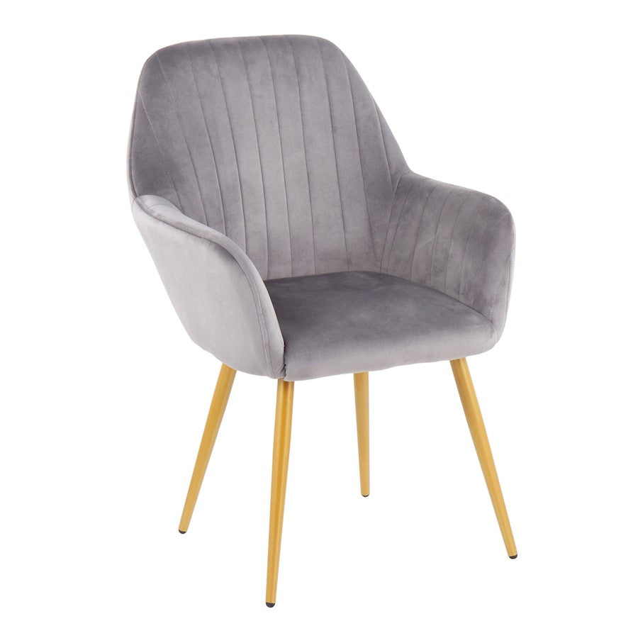 LumiSource Shelton Chair in Gold Steel/Silver Velvet - CH-SHELTONAUVSV