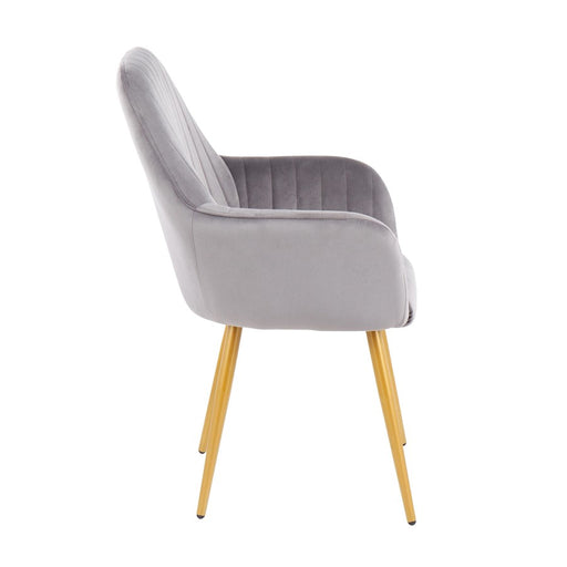LumiSource Shelton Chair in Gold Steel/Silver Velvet