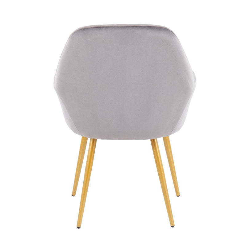 LumiSource Shelton Chair in Gold Steel/Silver Velvet