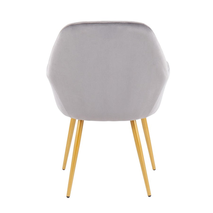 LumiSource Shelton Chair in Gold Steel/Silver Velvet