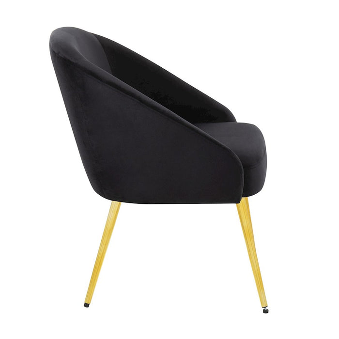 LumiSource Shiraz Chair in Gold Metal/Black Velvet