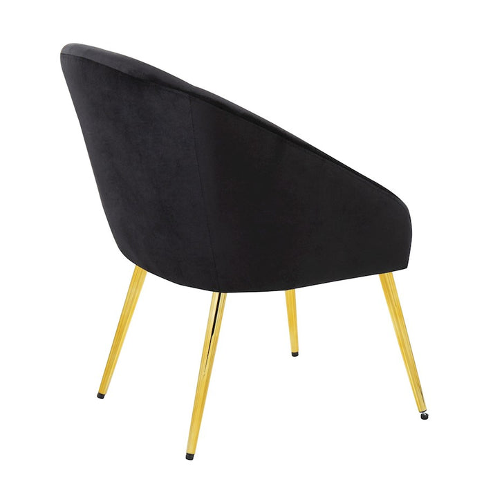 LumiSource Shiraz Chair in Gold Metal/Black Velvet