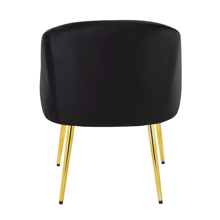LumiSource Shiraz Chair in Gold Metal/Black Velvet