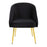LumiSource Shiraz Chair in Gold Metal/Black Velvet