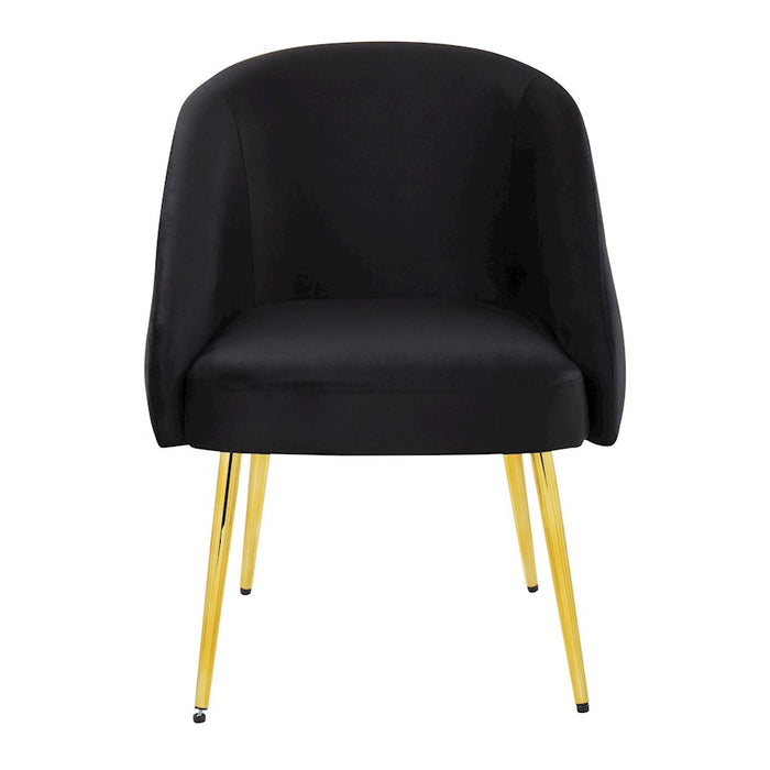 LumiSource Shiraz Chair in Gold Metal/Black Velvet