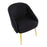 LumiSource Shiraz Chair in Gold Metal/Black Velvet