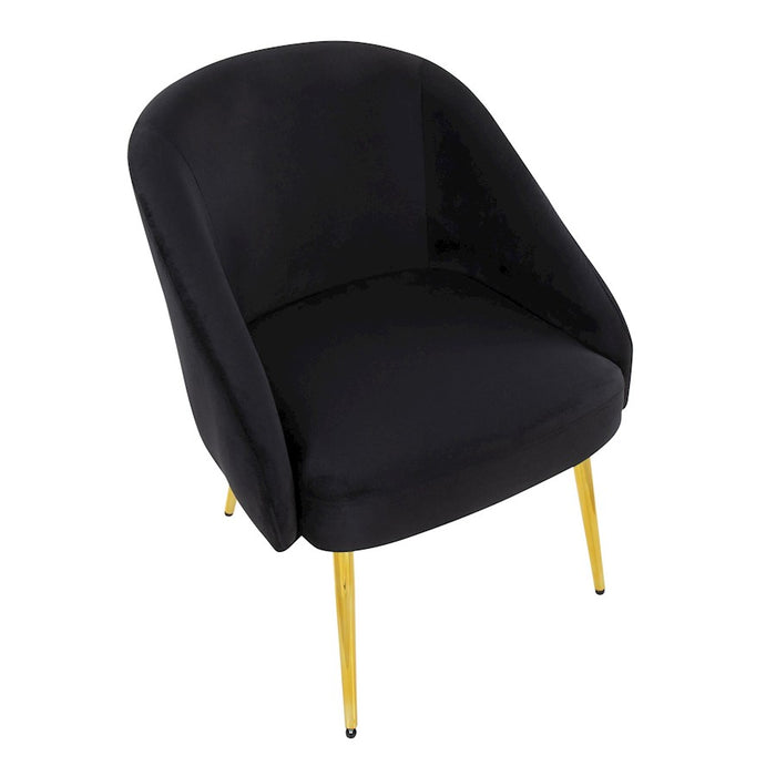 LumiSource Shiraz Chair in Gold Metal/Black Velvet