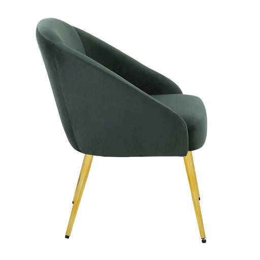 LumiSource Shiraz Chair in Gold Metal/Green Velvet