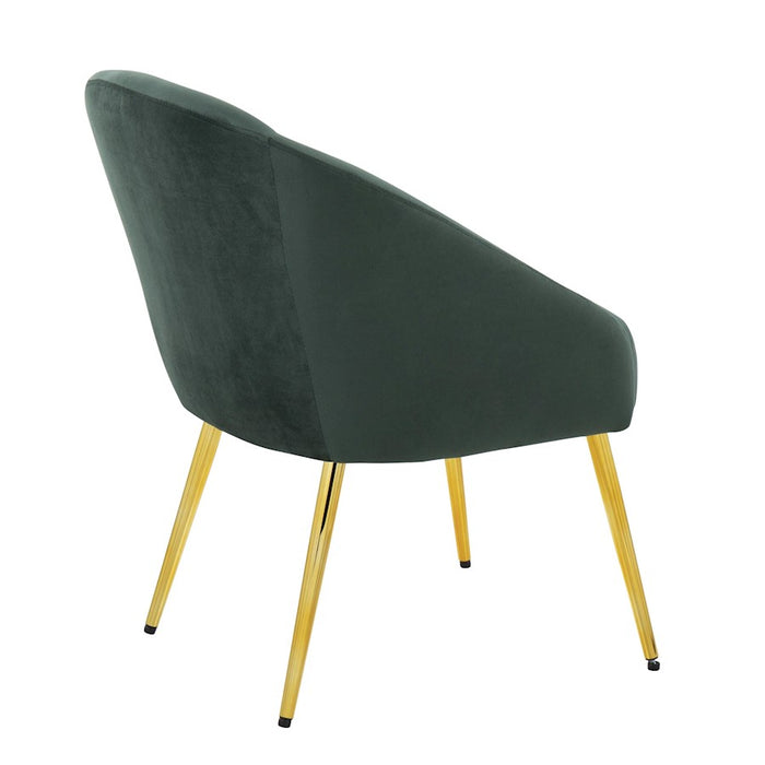 LumiSource Shiraz Chair in Gold Metal/Green Velvet