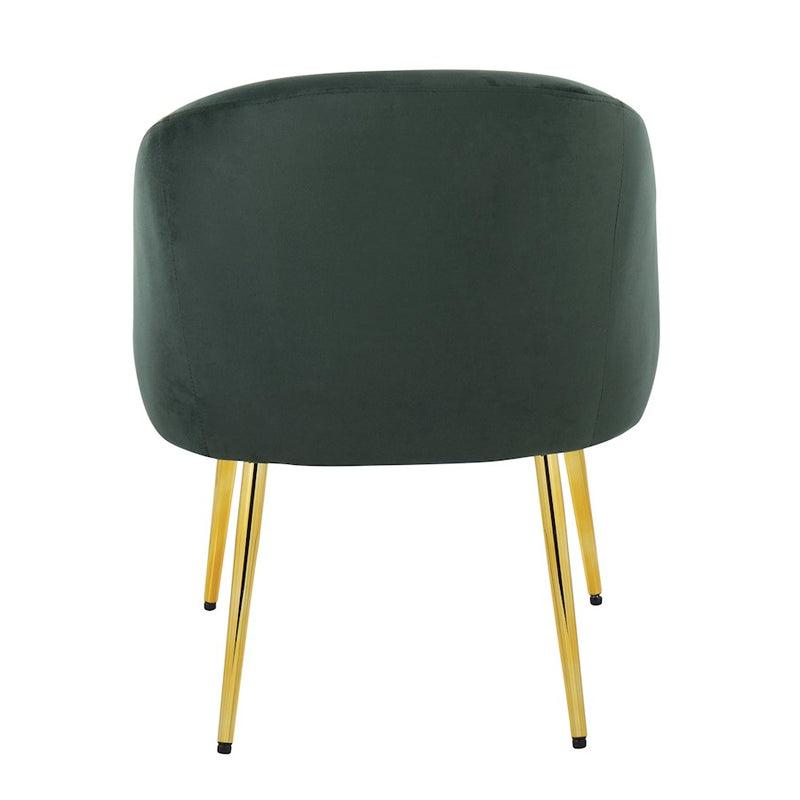 LumiSource Shiraz Chair in Gold Metal/Green Velvet