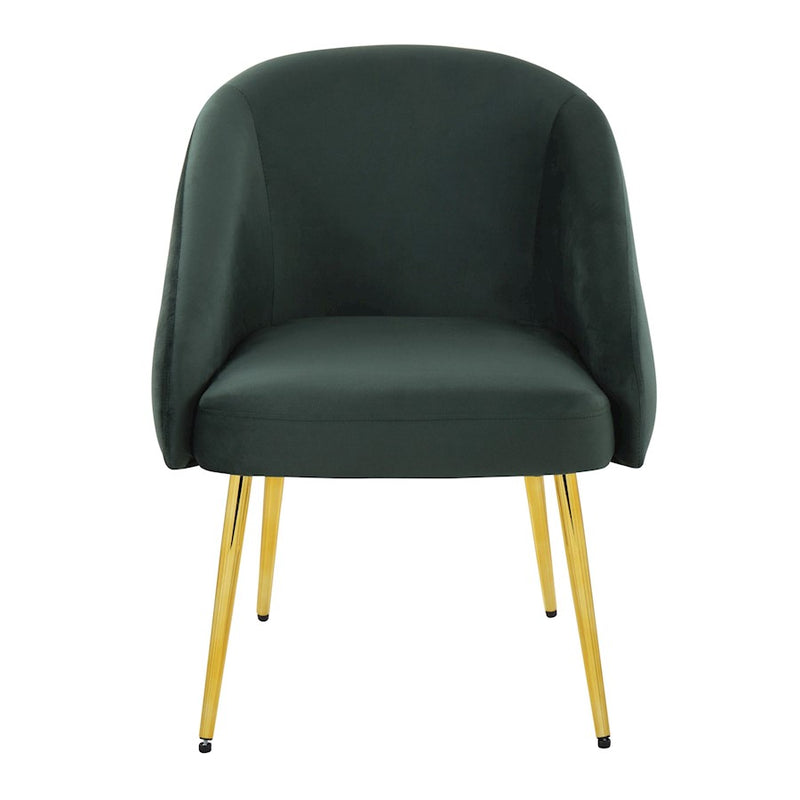 LumiSource Shiraz Chair in Gold Metal/Green Velvet