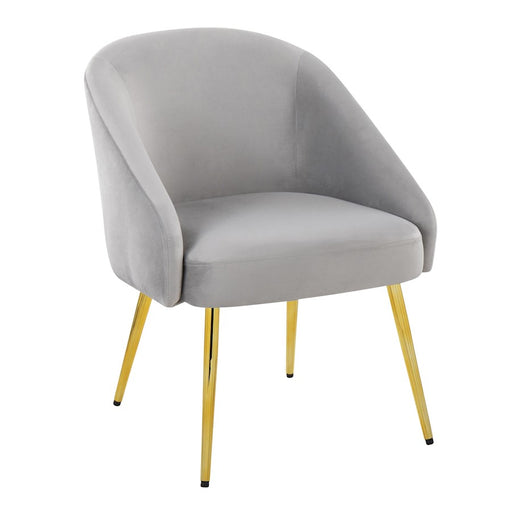 LumiSource Shiraz Chair in Gold Metal/Silver Velvet - CH-SHIRAZAUVSV