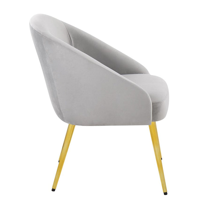 LumiSource Shiraz Chair in Gold Metal/Silver Velvet