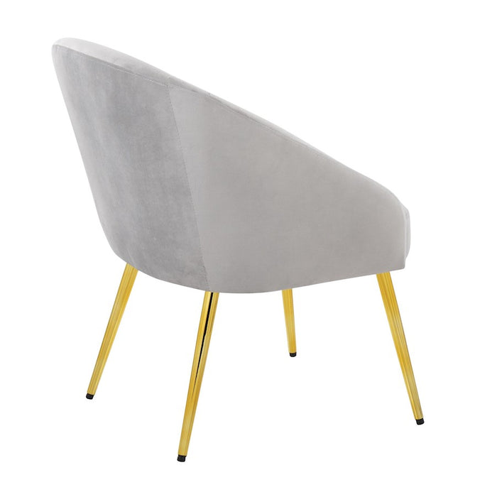 LumiSource Shiraz Chair in Gold Metal/Silver Velvet