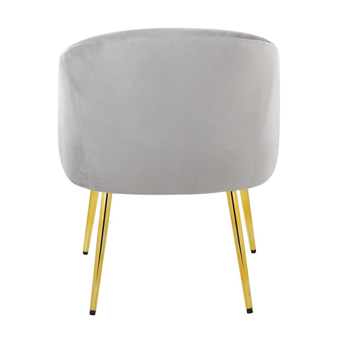 LumiSource Shiraz Chair in Gold Metal/Silver Velvet