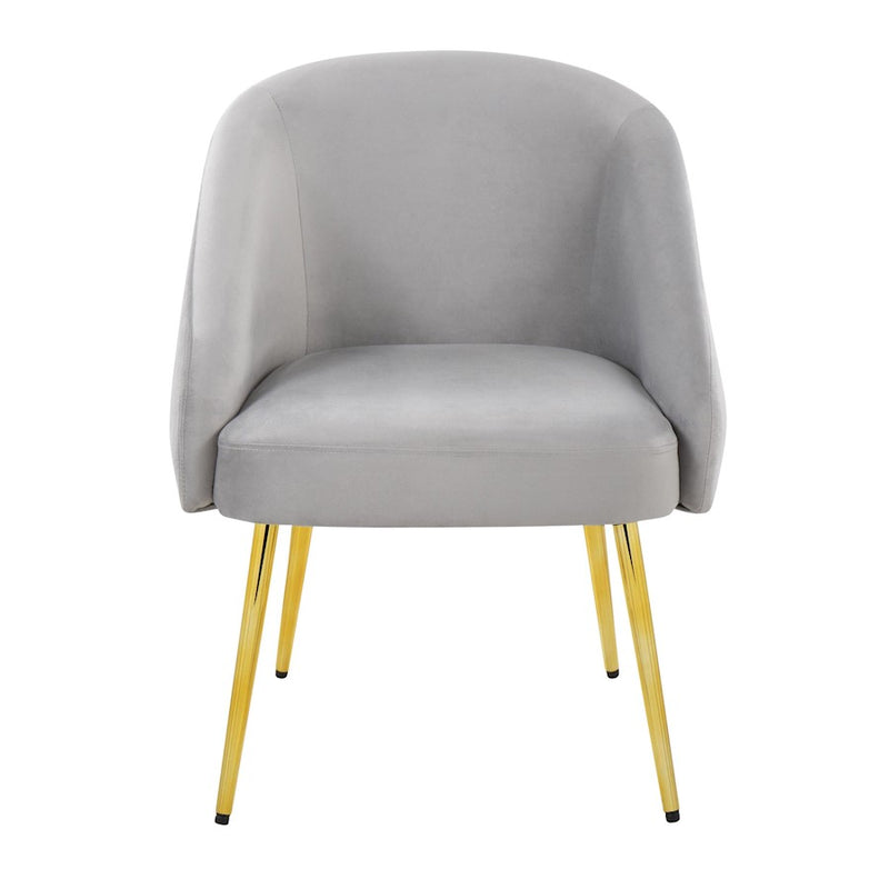 LumiSource Shiraz Chair | Glam Gold Metal & Silver Velvet | Living Room & Bedroom Accent | 25 x 24 x 30.5 in | Model CH-SHIRAZAUVSV
