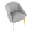 LumiSource Shiraz Chair in Gold Metal/Silver Velvet