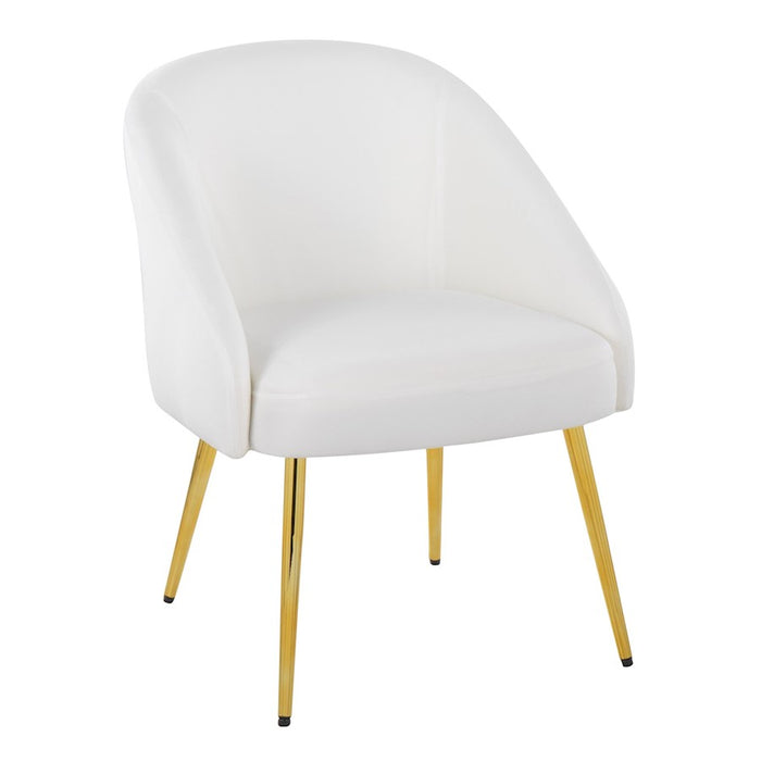 LumiSource Shiraz Chair in Gold Metal/White Velvet - CH-SHIRAZAUVW