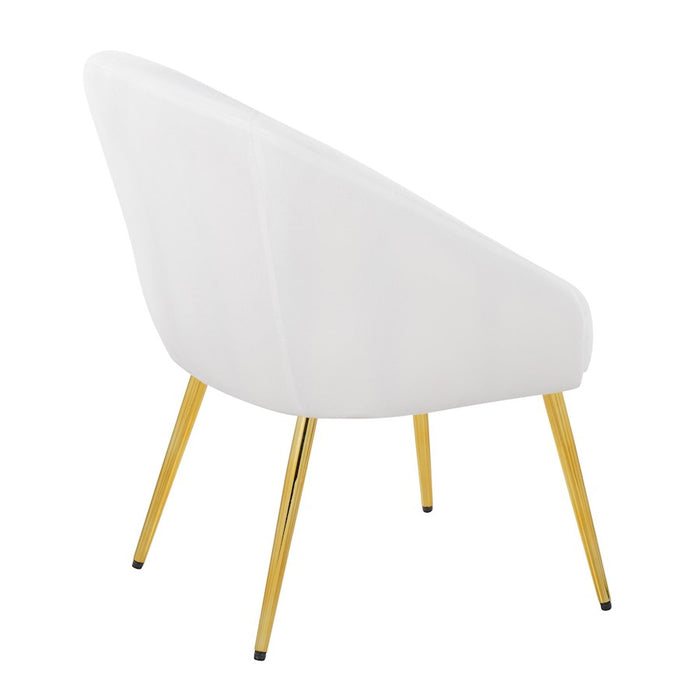 LumiSource Shiraz Chair in Gold Metal/White Velvet