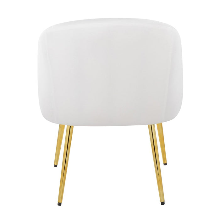 LumiSource Shiraz Chair in Gold Metal/White Velvet