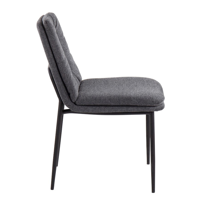 LumiSource Smith Dining Chair, Set of 2, Black Steel/Charcoal