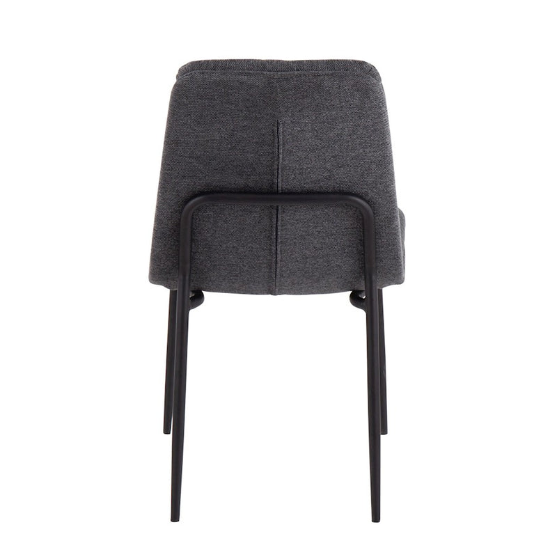 LumiSource Smith Dining Chair, Set of 2, Black Steel/Charcoal