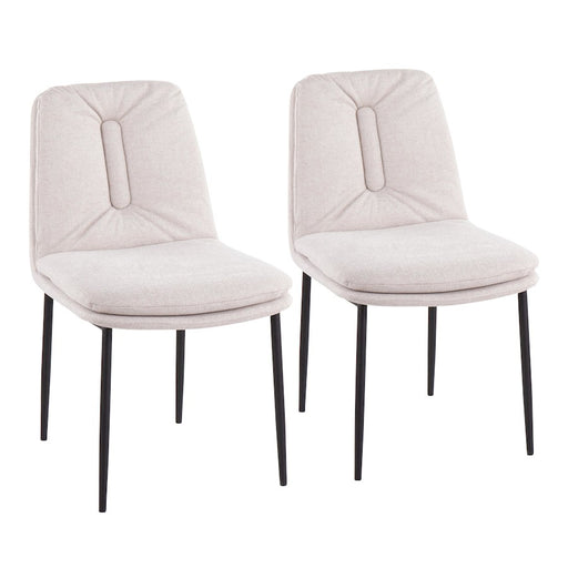 LumiSource Smith Dining Chair, Set of 2, Black Steel/Cream - CH-SMITHBKCR2