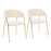 LumiSource Tania Chair, Set of 2 in Gold Metal/Cream Velvet - CH-TANIAAUVCR2