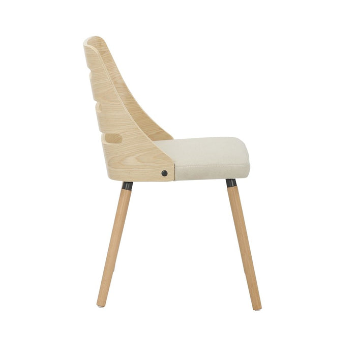LumiSource Trevi Chair in Natural Wood/Cream Fabric