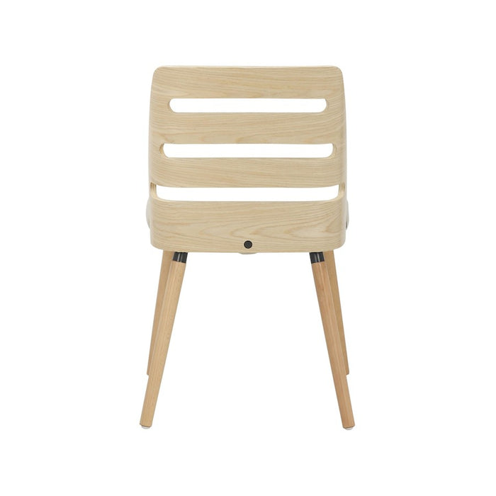 LumiSource Trevi Chair in Natural Wood/Cream Fabric