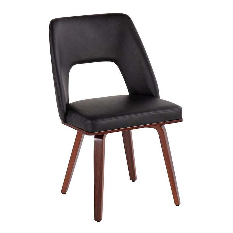 LumiSource Triad Chair, Set of 2, Walnut Bamboo/Black