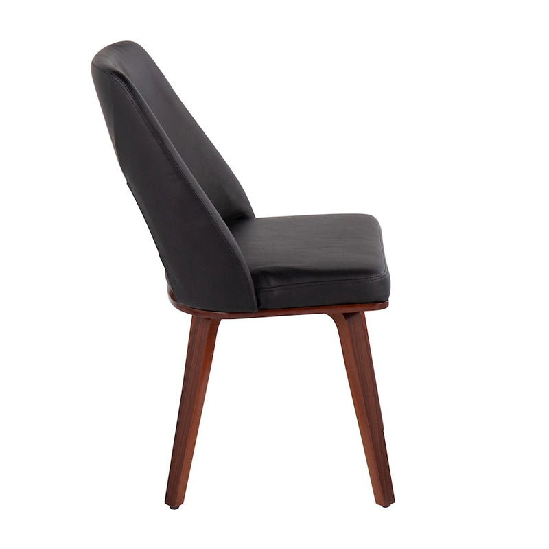 LumiSource Triad Chair, Set of 2, Walnut Bamboo/Black