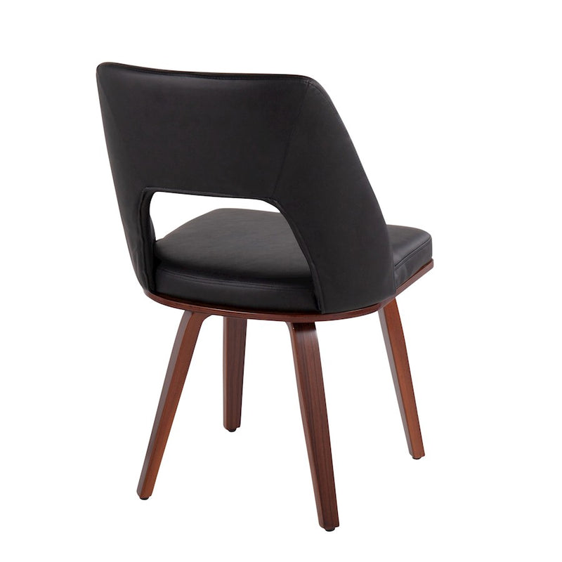 LumiSource Triad Chair, Set of 2, Walnut Bamboo/Black