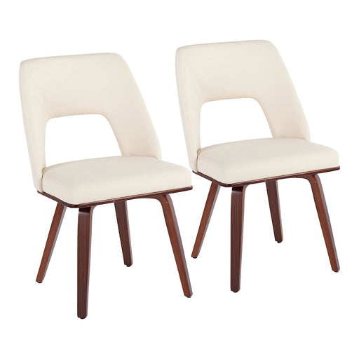 LumiSource Triad Chair, Set of 2, Walnut Bamboo/Cream - CH-TRIADUPWLCR2