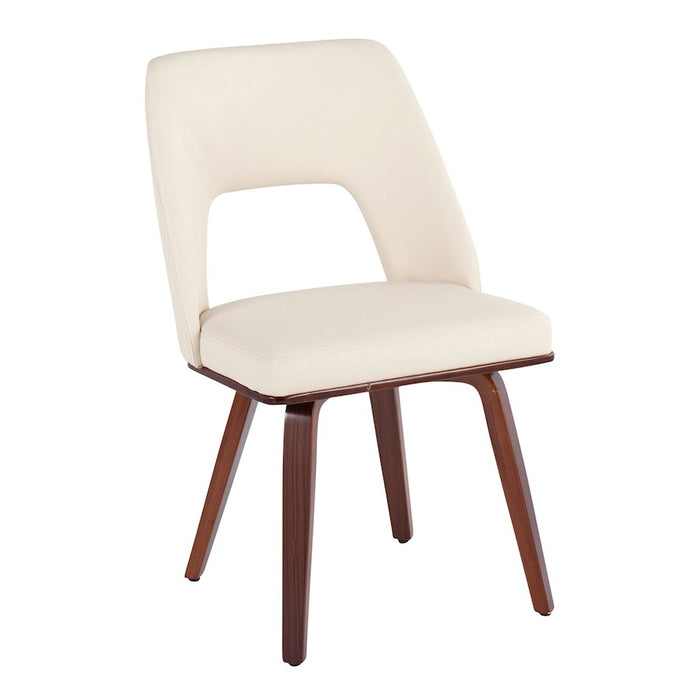LumiSource Triad Chair, Set of 2, Walnut Bamboo/Cream