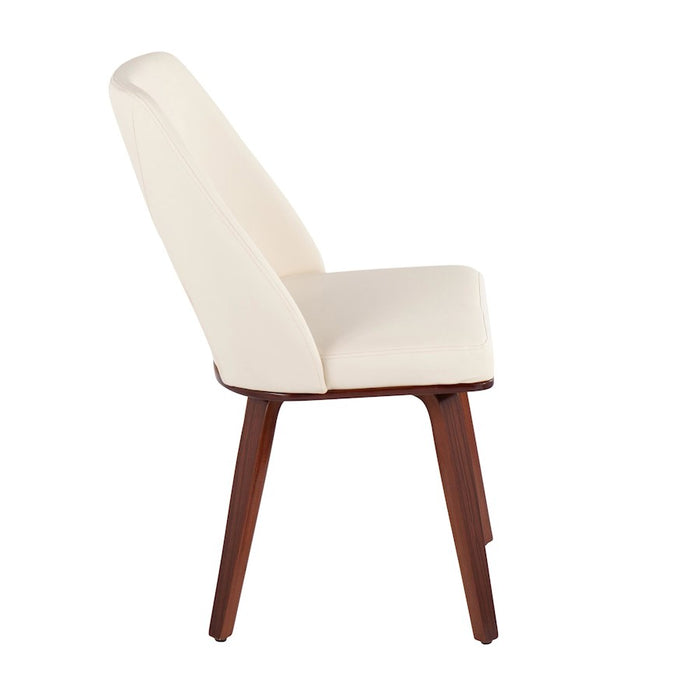 LumiSource Triad Chair, Set of 2, Walnut Bamboo/Cream