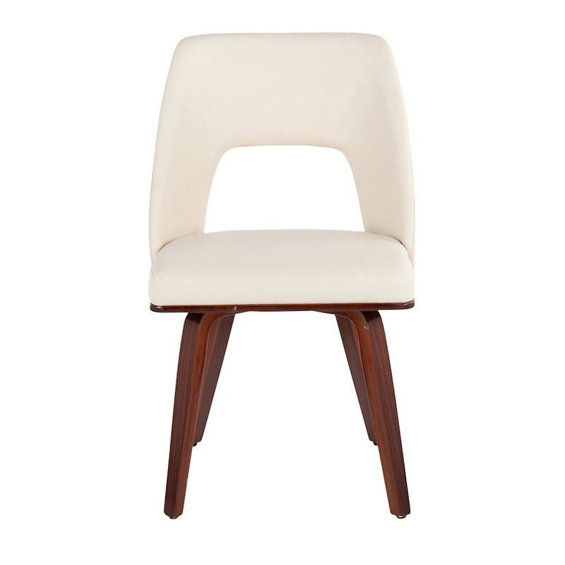 LumiSource Triad Chair, Set of 2, Walnut Bamboo/Cream