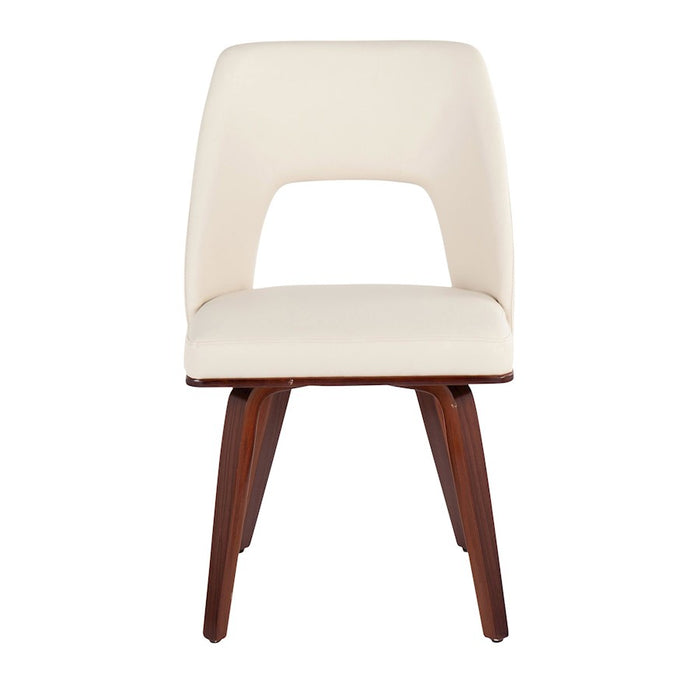 LumiSource Triad Chair, Set of 2, Walnut Bamboo/Cream