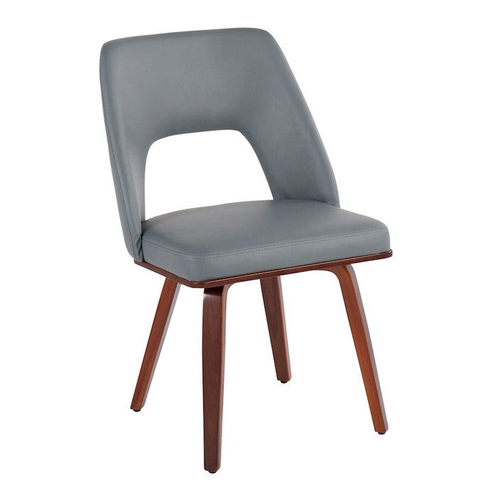 LumiSource Triad Chair, Set of 2, Walnut Bamboo/Grey